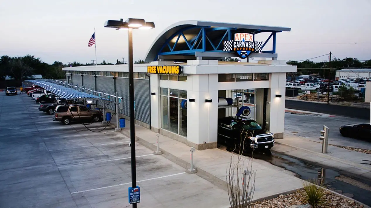 Car wash structure of Apex Carwash