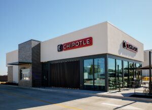 Chipotle restaurant exterior on sunny day